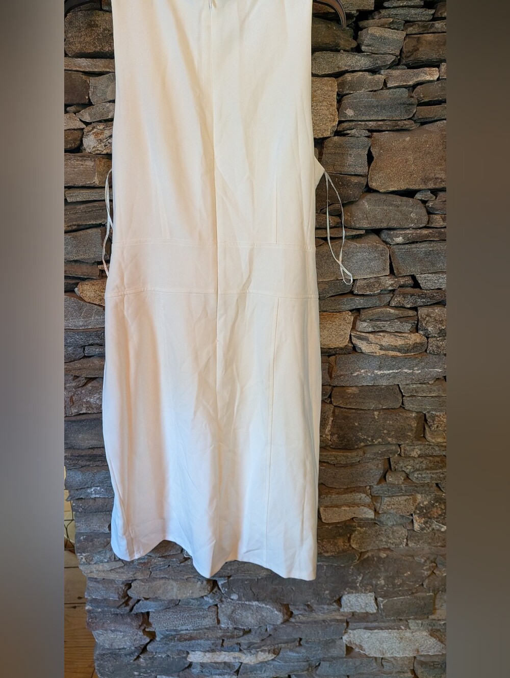 Julia Jordan NWT Soft Ivory Sleeveless Midi Dress, Ties In Front Size Large - Picture 4 of 9
